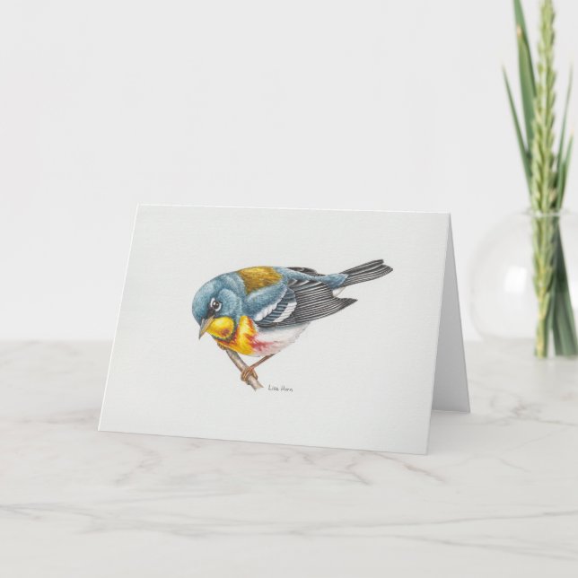 Tarjeta de arte Parula Warbler del Norte (Anverso)