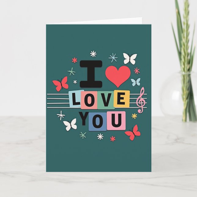 Tarjeta de Arte Pastel 'Te Amo' (Anverso)