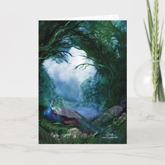 Tarjeta de arte Peacocks (Anverso)