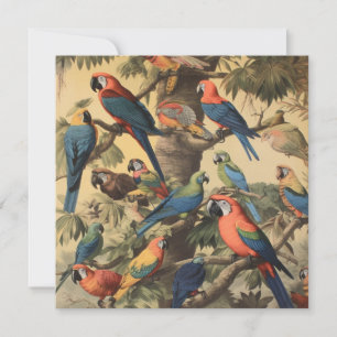 Tarjeta de arte personalizada de jungla con guacam