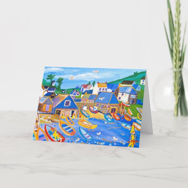 Tarjeta de arte: Pescadores de langostas, Cadgwith (Anverso)