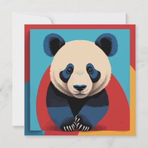 Tarjeta de arte pop de panda