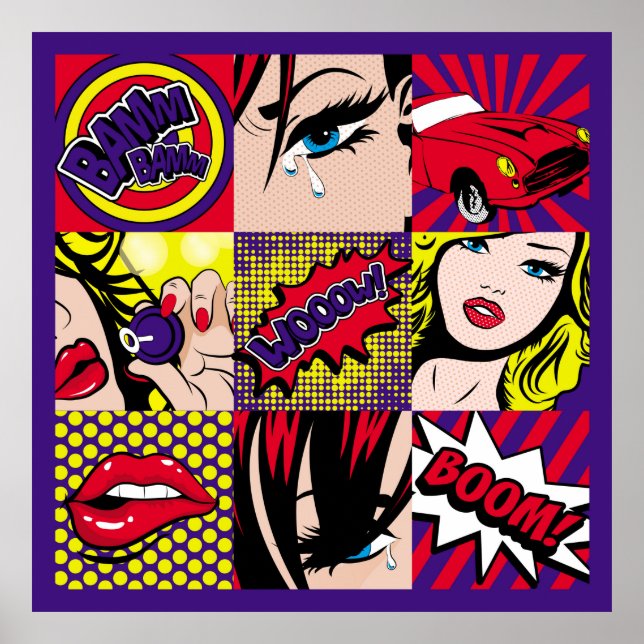 Tarjeta de arte pop Ilustrationart, pop, beauit,có (Frente)