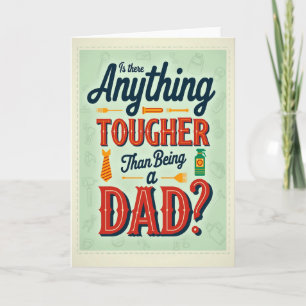 Tarjeta de Arte Retro Papá Más Duro