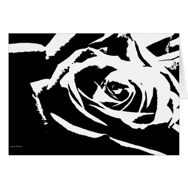 Tarjeta de arte Rosa posterizada (Anverso (Horizontal))