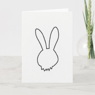 Tarjeta de arte simple con contorno de conejo