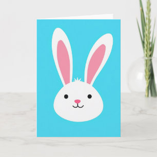 Tarjeta de Arte Simple de Conejito Adorable
