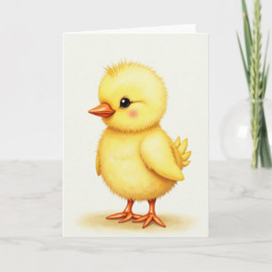Tarjeta de arte simple de pájaro amarillo