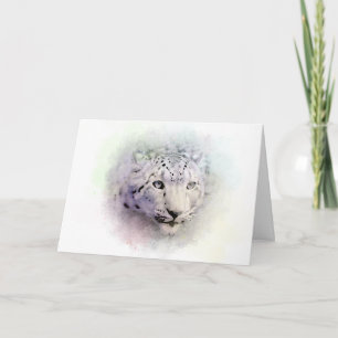 Tarjeta de arte Snow Leopard Wildlife