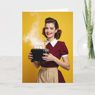 Tarjeta de Arte Sonrisa Cocina Retro
