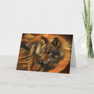 Tarjeta De Arte Spirit Of The Moon Wolf