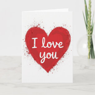 Tarjeta de arte Te Amo de Corazón Rojo