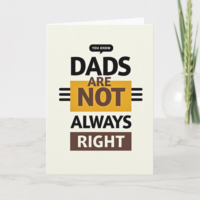 Tarjeta de Arte Tipográfico de Papás Divertidos (Anverso)