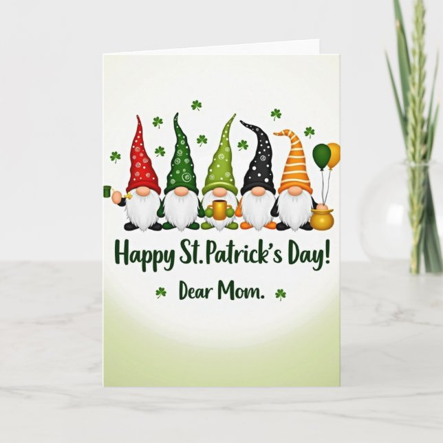 Tarjeta de arte vectorial de gnomos del St Patrick (Anverso)
