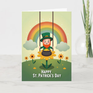 Tarjeta de arte vectorial de la suerte del duende