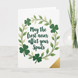 Tarjeta de arte verde de la bendición de Lucky Spu