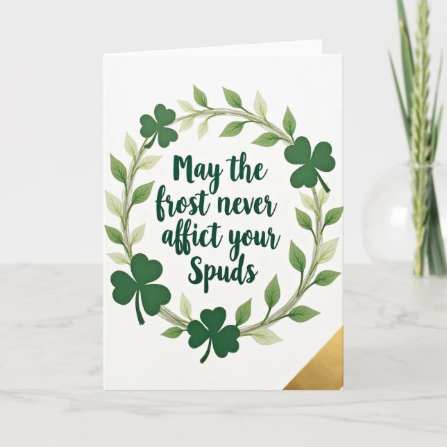 Tarjeta de arte verde de la bendición de Lucky Spu (Anverso)