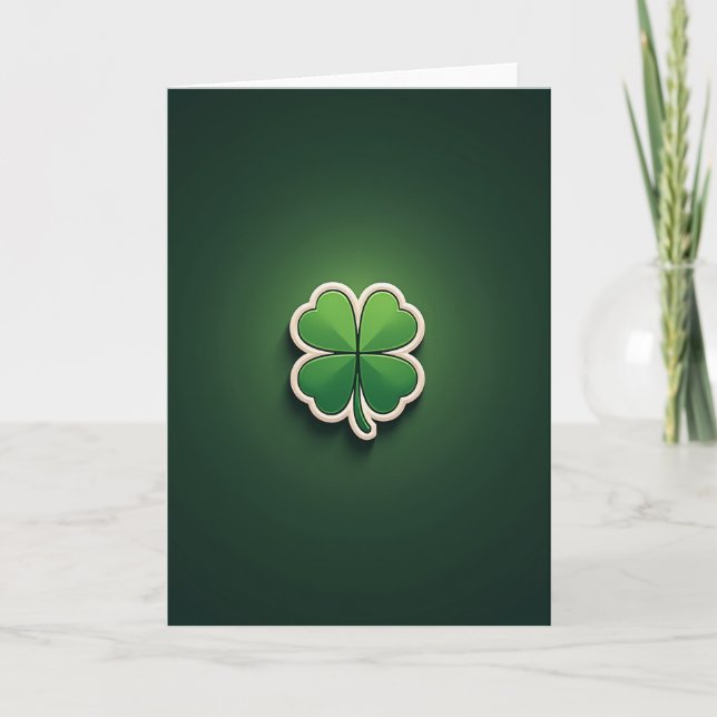 Tarjeta de arte verde Lucky Clover (Anverso)