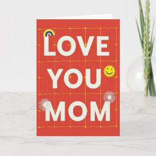 Tarjeta de arte vermellón para mamá