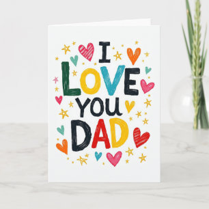 Tarjeta de arte vibrante Te amo papá