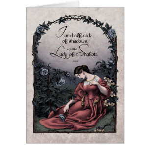 Tarjeta de arte victoriana Tennyson "Lady of Shalo