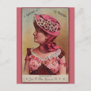 Tarjeta de arte victoriano vintage de granate
