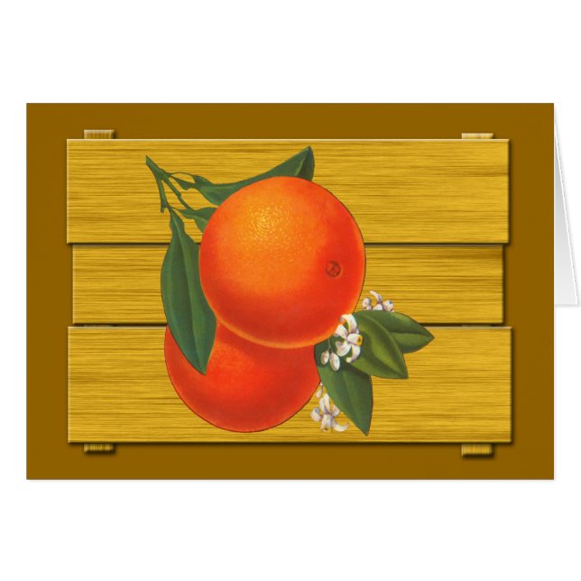 Tarjeta de arte Vintage Crate Blank para naranjas (Anverso (Horizontal))