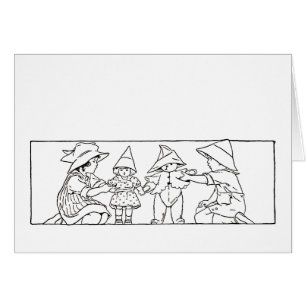 Tarjeta de arte vintage para niños con juguetes