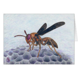 Tarjeta de arte Wasp de papel