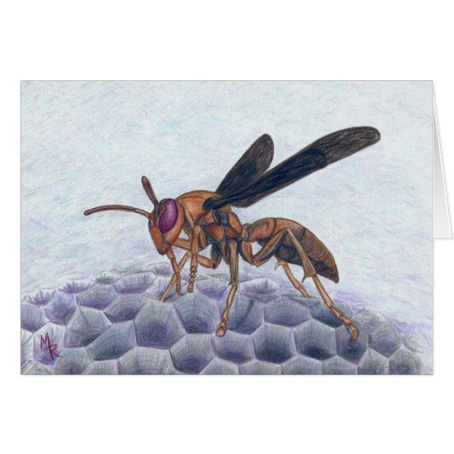 Tarjeta de arte Wasp de papel (Anverso (Horizontal))