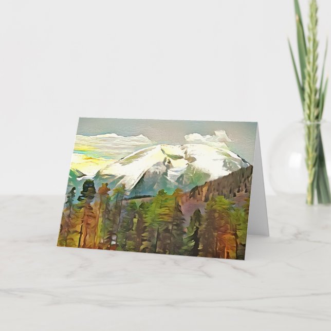 Tarjeta de arte Watercolor Snow Mountain (Anverso)