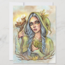 Tarjeta de arte Woodland Healer Fantasy Fae Enchan
