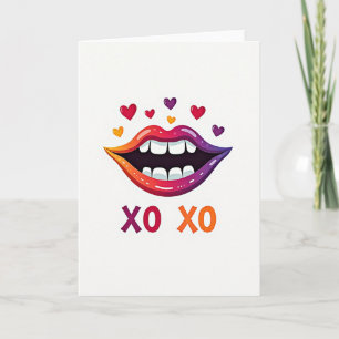 Tarjeta de arte Xo Xo de labios ardientes