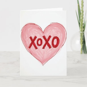 Tarjeta de arte Xoxo con corazón sincero