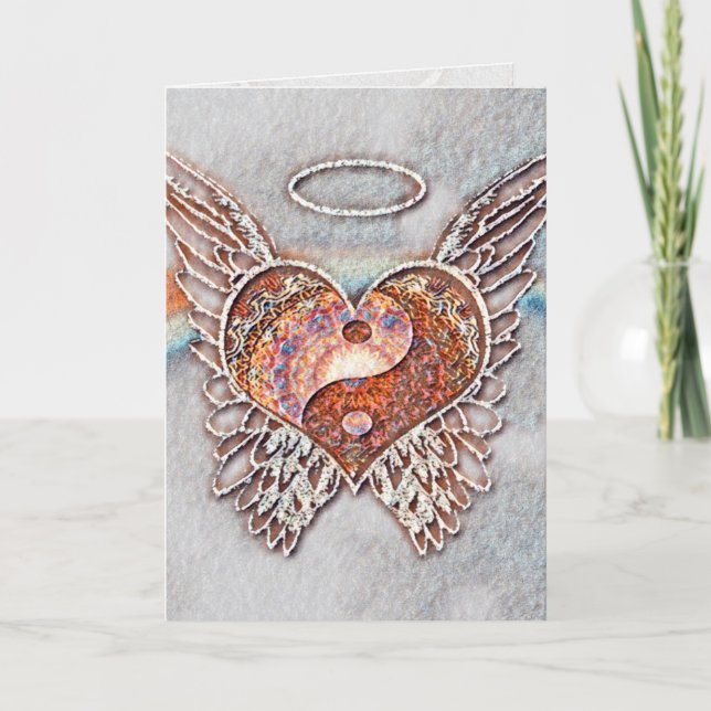 Tarjeta de artes gráficas del corazón de Yin Yang (Anverso)