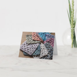 Tarjeta de artesanía cuadrada Crochet granny