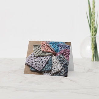 Tarjeta de artesanía cuadrada Crochet granny
