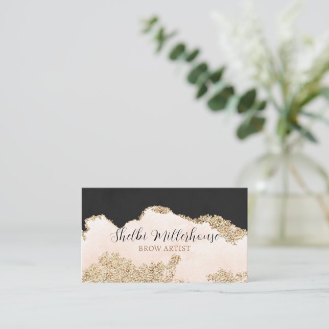 Tarjeta de artista de filas con microblando de fil (Anverso de pie)