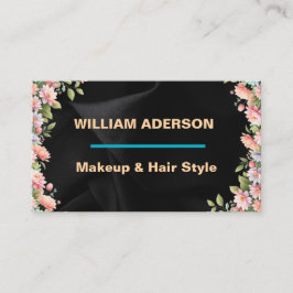 Tarjeta de artista de maquillaje floral MODERNA