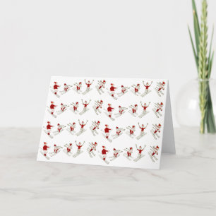 Tarjeta de artistas esquiadores para caridad