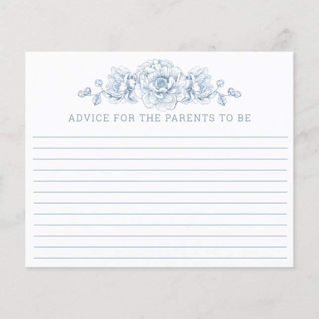Tarjeta de asesoramiento Baby Shower Chinoiserie - (Anverso)