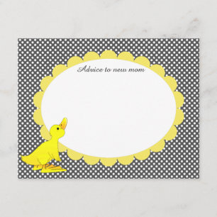 Tarjeta de asesoramiento Baby Shower Cute Yellow D