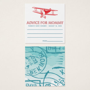 Tarjeta de asesoramiento Baby Shower de avión