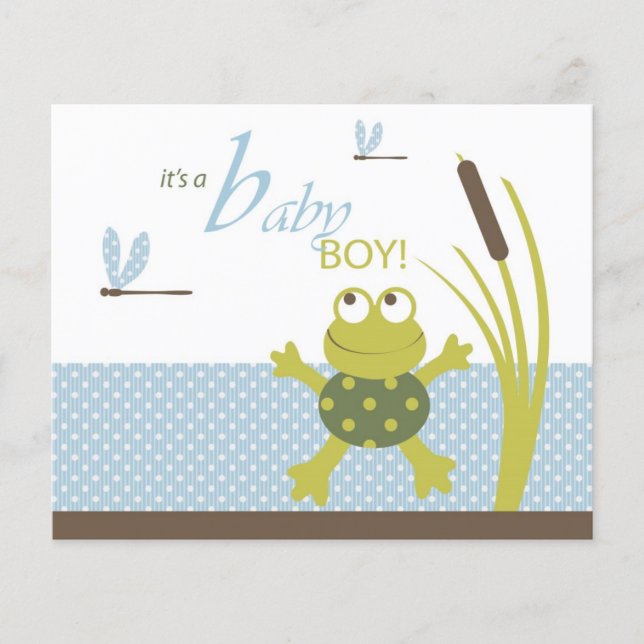 Tarjeta de asesoramiento Baby Shower de la Rana de (Anverso)