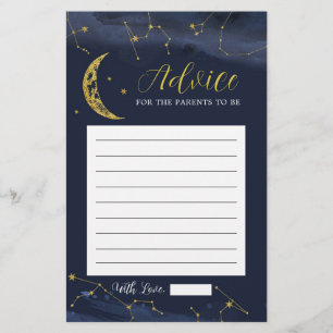 Tarjeta de asesoramiento Baby Shower de Night Sky
