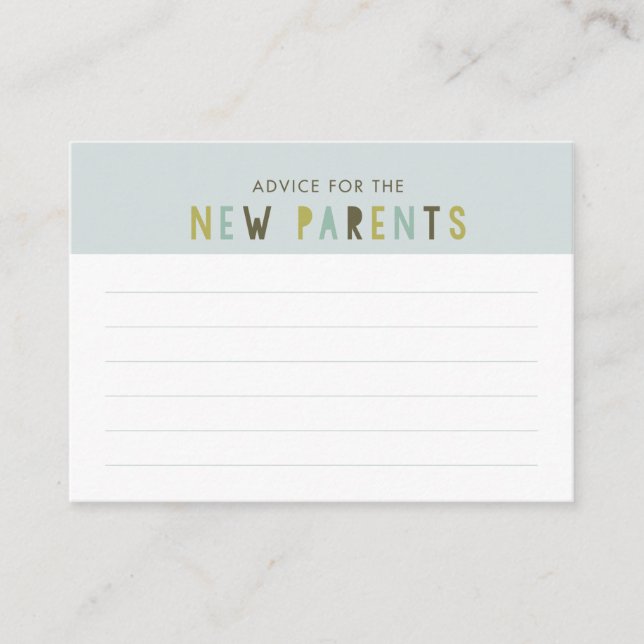 Tarjeta de asesoramiento Baby Shower de Parejas de (Anverso)