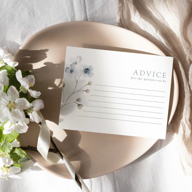 Tarjeta de asesoramiento Baby Shower floral simple (Subido por el creador)