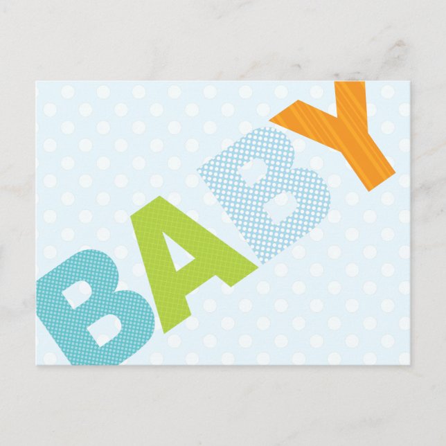 Tarjeta de asesoramiento Baby Shower moderna en ne (Anverso)