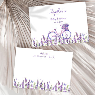 Tarjeta de asesoramiento Baby Shower para biciclet