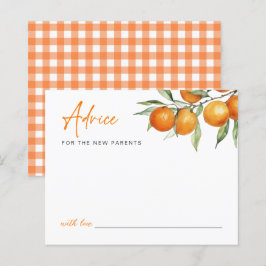 Tarjeta de asesoramiento Baby Shower para Naranja